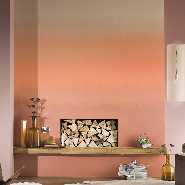 màu sơn cho spa với tone màu nóng loang theo từng mảng tạo sự thoải mái dễ chịu