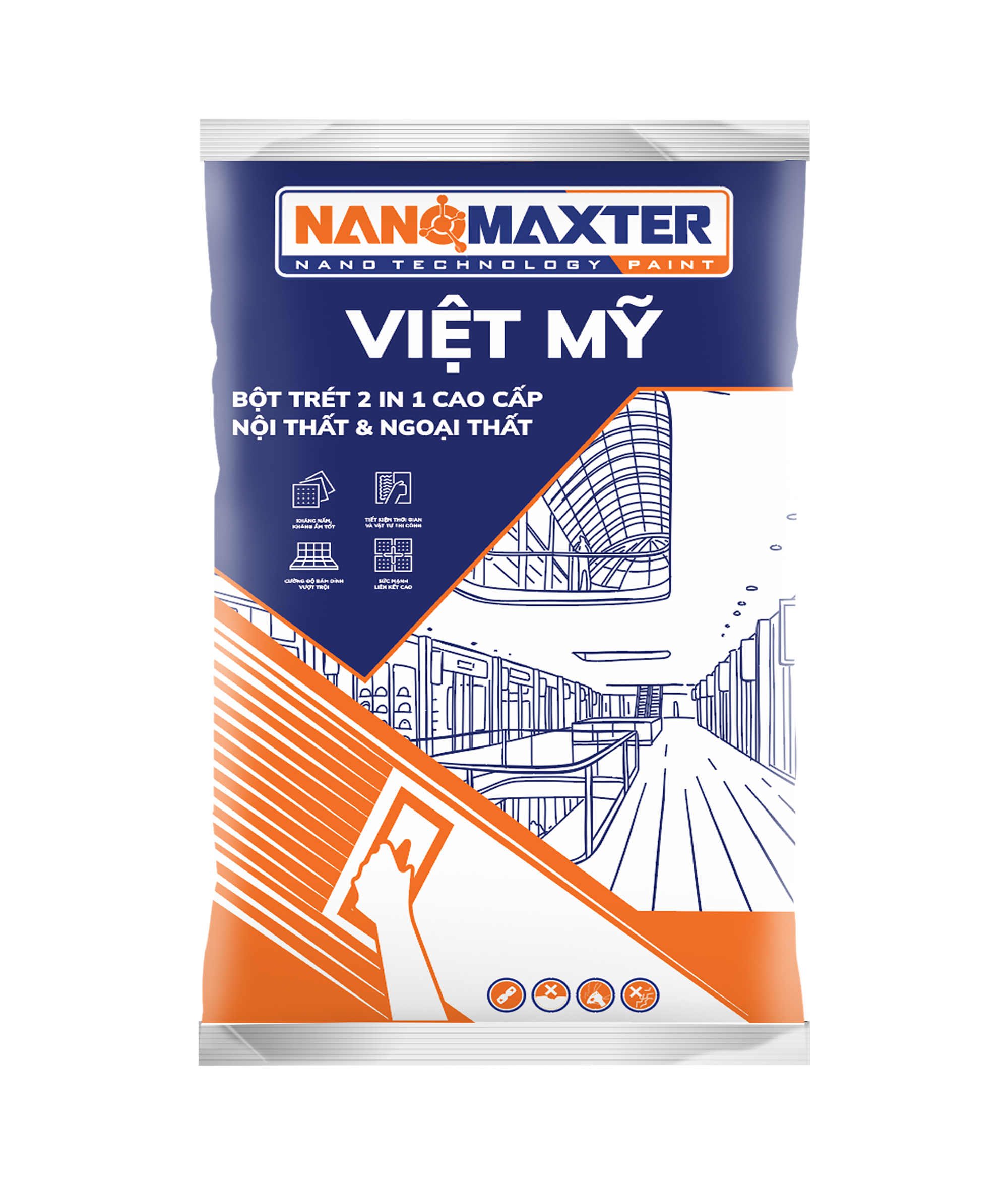 Việt Mỹ bột trét 2 in 1 cao cấp nội thất và ngoại thất 1 viet my bot tret 2 in 1 cao cap noi that va ngoai that viet my bot tret 2 in 1 cao cap noi that va ngoai that mat truoc png